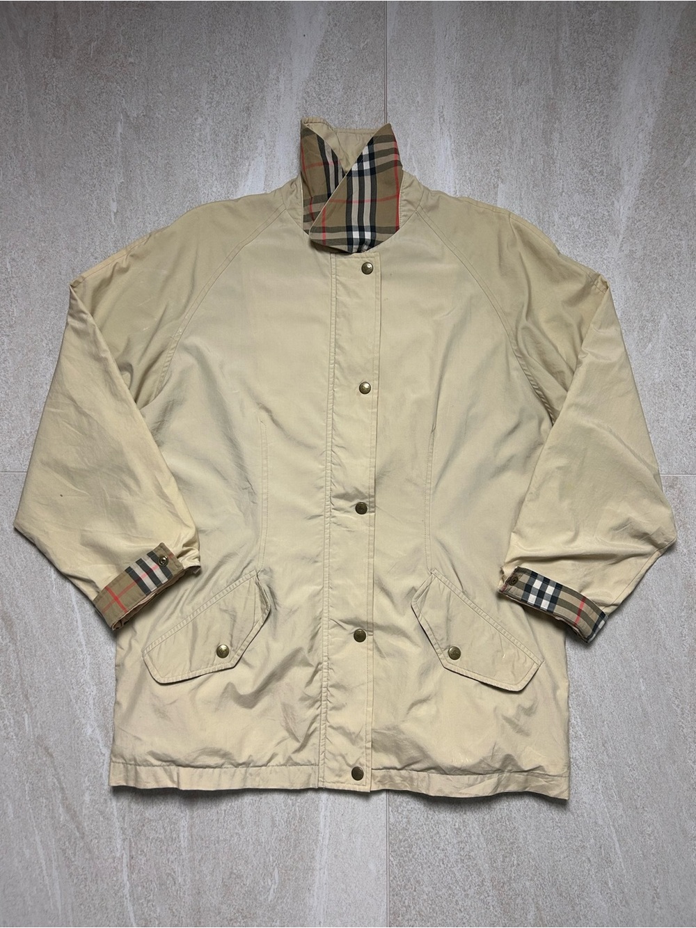 VINTAGE BURBERRY MENS UTILITY FIELD JACKET SZ M NOVA CHECK PLAID USA MADE RARE - Picture 16 of 16